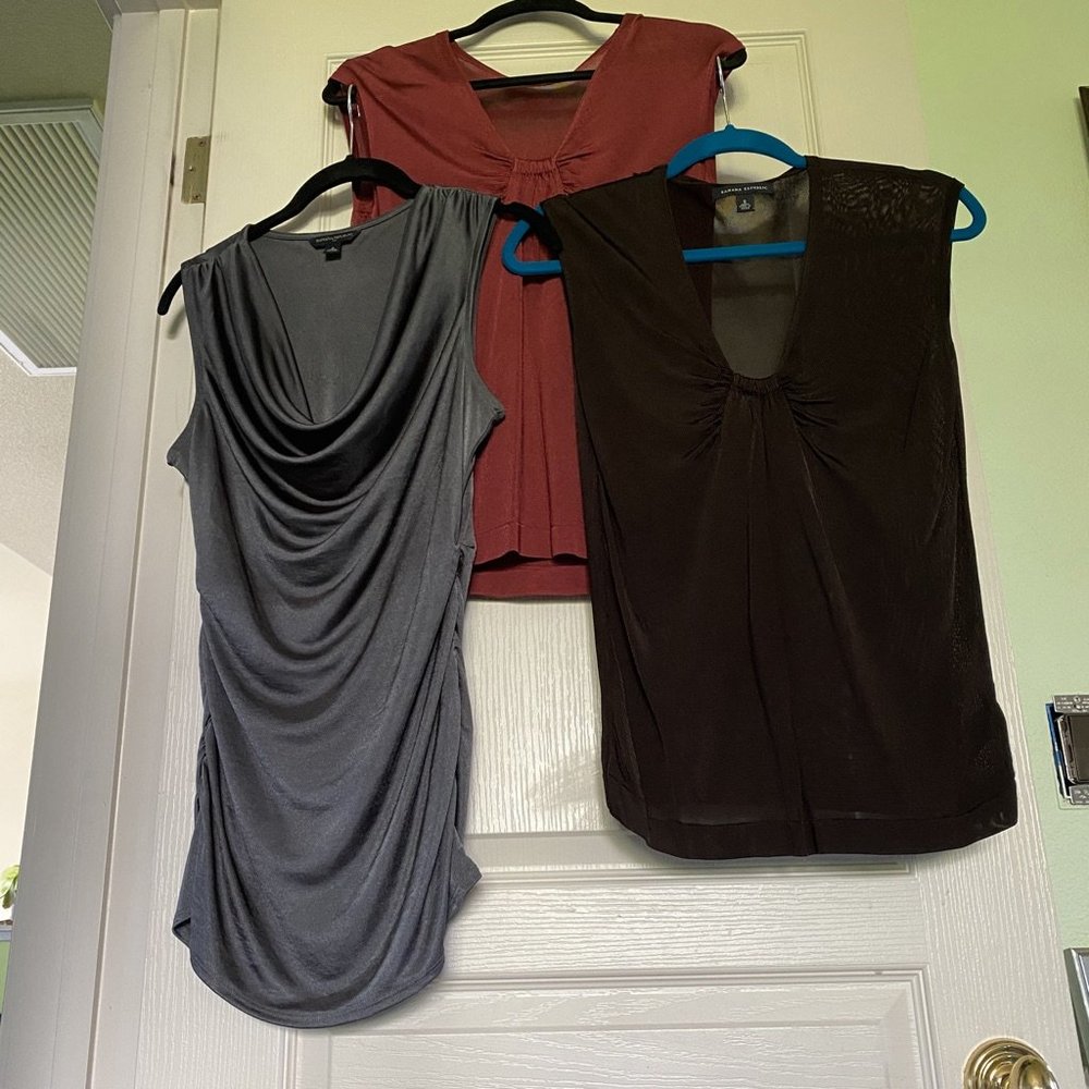 2 woman's Banana Republic sleeveless shirts